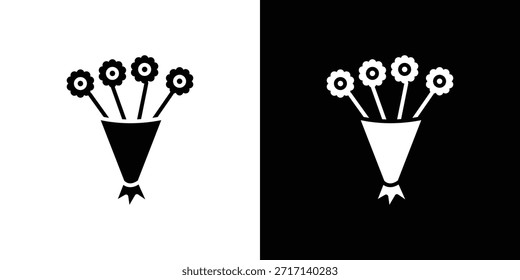 Flower bouquet icons set. vector icons designed in filled style