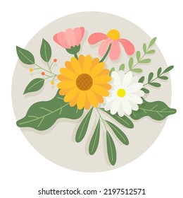 Flower bouquet for invitation and greeting card design