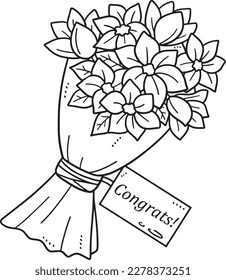 Flower Bouquet Isolated Coloring Page for Kids