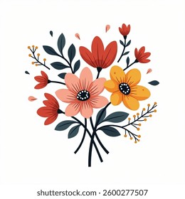 a flower bouquet. isolated with white a background. vector illustration.