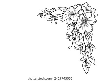 Flower Bouquet Line Art Illustration