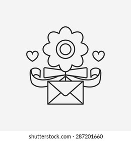 flower bouquet line icon