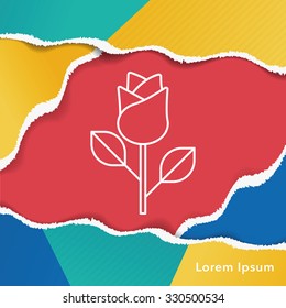 flower bouquet line icon