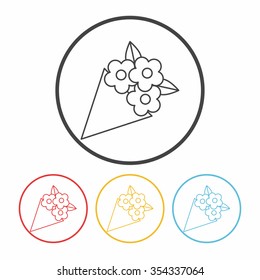 flower bouquet line icon