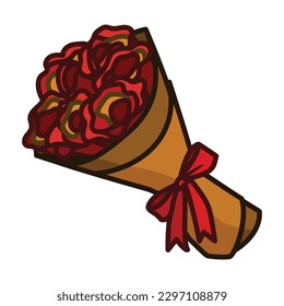 Flower Bouquet For Mother's Gift. Mothers Day Icon Vector Illustration