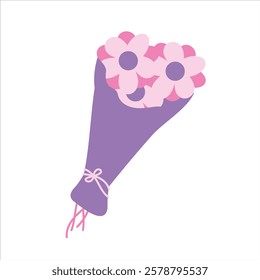 flower bouquet on white background. Vector design element for Valentine's day.