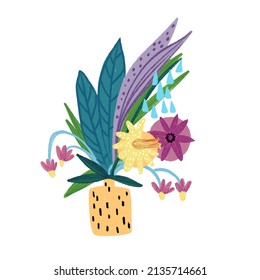 Flower bouquet  on white  isolated background Vector illustration