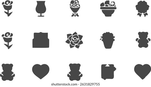 flower bouquet service line icon set vector picto.eps
