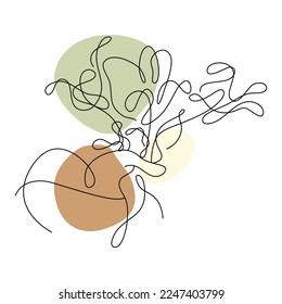 Flower Bouquet Shape Minimalist Line Art Drawing, suitable for wall decor, greeting cards, business cards, mugs, stickers