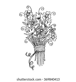 Flower Bouquet. Sketch.