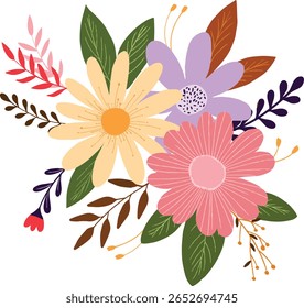 a flower bouquet suitable for making weddingcard or art design