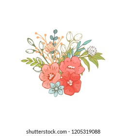 Flower bouquet. Vector.