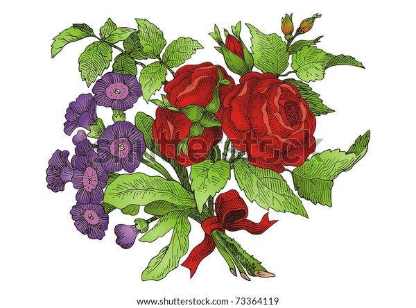 Flower Bouquet Vector Stock Vector (Royalty Free) 73364119