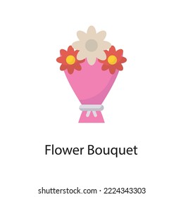 Flower Bouquet Vector Flat Icon Design illustration. Love Symbol on White background EPS 10 File