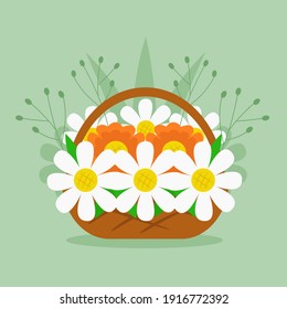 Blumenstrauß Vektor mit flachem Stil.