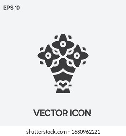 Flower bouquet vector icon illustration. Ui/Ux. Premium quality. 