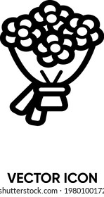 Flower bouquet vector icon. Modern, simple flat vector illustration for website or mobile app. Flowers symbol, logo illustration. Pixel perfect vector graphics	