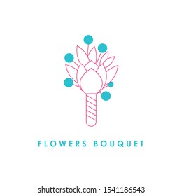 
Flower bouquet. Vector icon for presentation, training, marketing, design, web. Can be used for creative template, logo, sign, craft. Isolated on white background. Vector black silhouette.