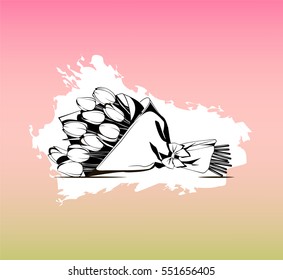 Flower bouquet. Vector icon for presentation, training, marketing, design, web Vector black silhouette