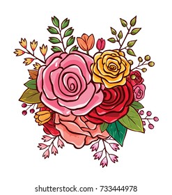 flower bouquet vector illustration