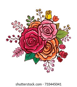 flower bouquet vector illustration