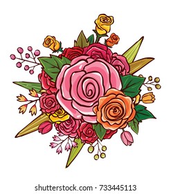 flower bouquet vector illustration
