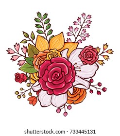 flower bouquet vector illustration