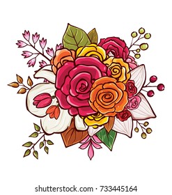 flower bouquet vector illustration
