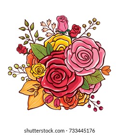 flower bouquet vector illustration