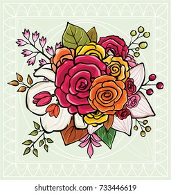 flower bouquet vector illustration