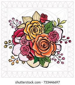 flower bouquet vector illustration