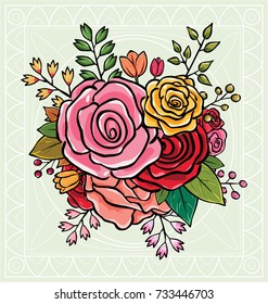 flower bouquet vector illustration