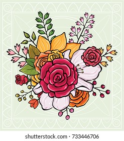 flower bouquet vector illustration