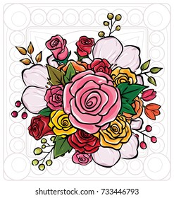 flower bouquet vector illustration