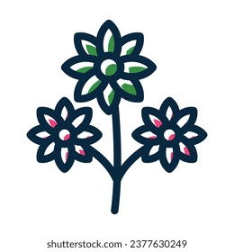 Flower Bouquet Vector Thick Line Filled Dark Colors Icons For Personal And Commercial Use.
