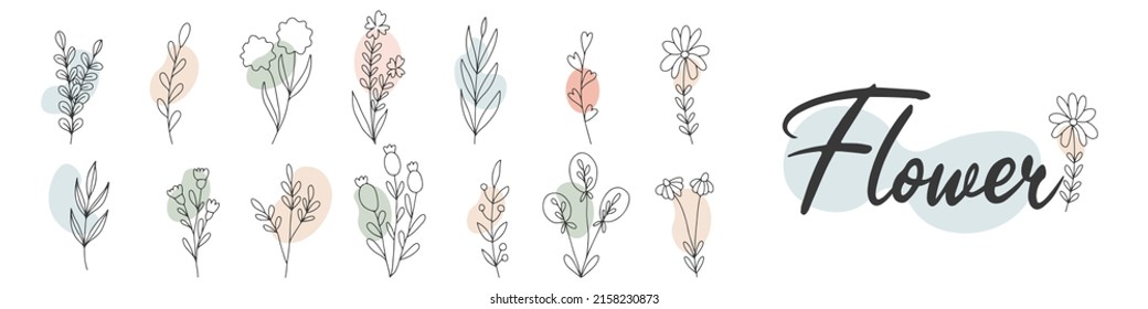 Flower bouquet for wedding greeting card, bride and groom invitation card, vector illustration