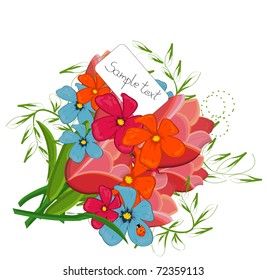flower bouquet whit text