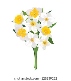 flower bouquet. white daffodils.