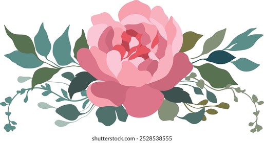 Ramos de flores, colección de flores silvestres de prado en flor aisladas sobre fondo blanco. Conjunto de Elementos de diseño florales decorativos. Ilustración vectorial botánica colorida plana