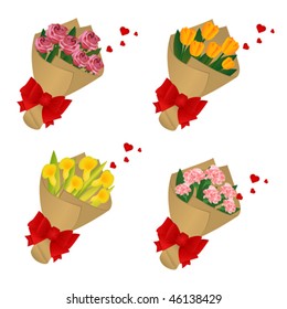 Flower bouquets include rose, tulip, orchid and carnation. Perfect gift for Christmas, valentine, engagement, birthday, Mother's day and any kind of celebrations.