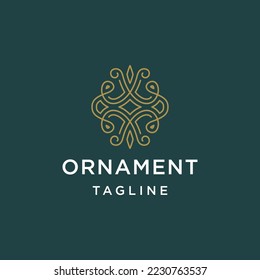 Flower boutique line logo icon design template flat vector