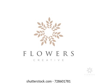 flower boutique logo icon vector 