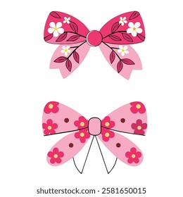 A flower bow vector is a digital, scalable graphic combining floral elements with a decorative bow.