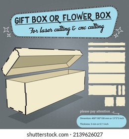 flower box or gift box for laser cutting and cnc cutting
