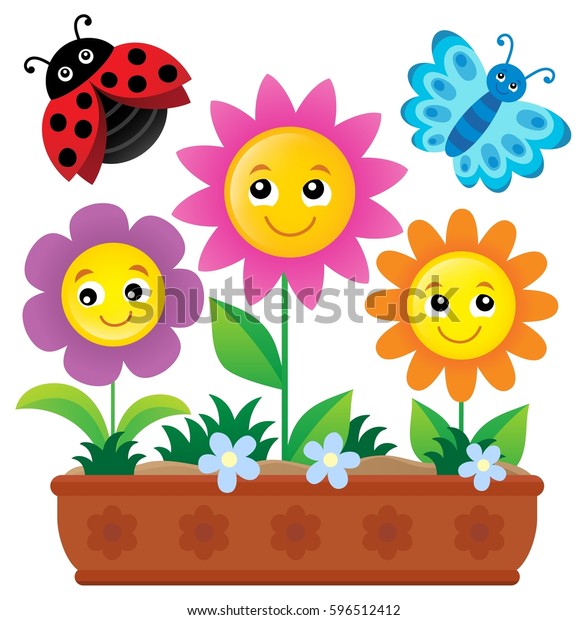 Flower Box Theme Image 1 Eps10 Stock Vector (Royalty Free) 596512412