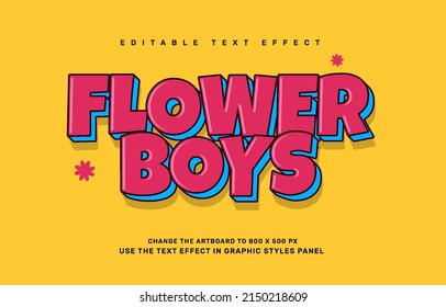 Flower Boys Editable Text Effect Template