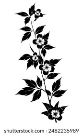 Flower branch with black and white hues, perfect for adding to your living room wall decor