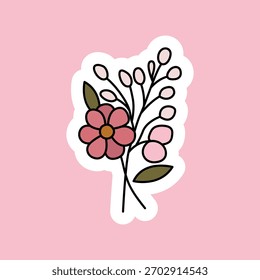 Ramificação de flor em estilo plano