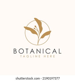 Flower branch. Hand drawn wedding herbs, plants with elegant leaves for invitation save date card design. Botanical countryside trendy green vector