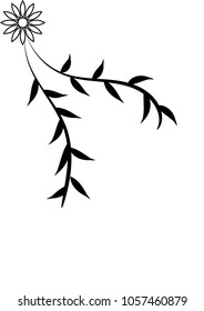 flower branch pattern with leaves